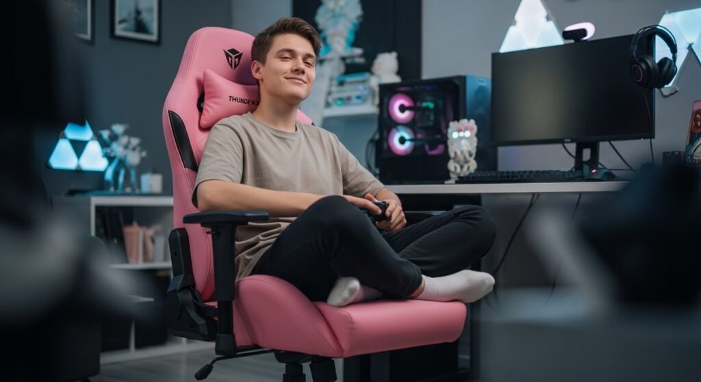 Por que a Cadeira Gamer Rosa EC3 Air Tech é a Melhor Cadeira Para Games de Custo-Benefício em toda a linha de Cadeiras ThunderX3