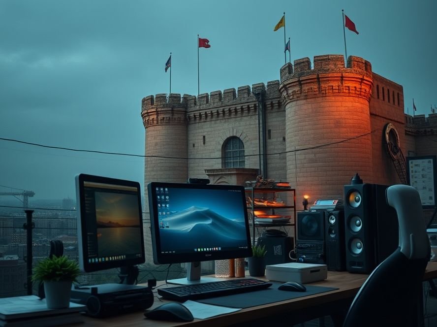 Como a Fortt Bilbao Branca se Integra a um Setup de Computador?