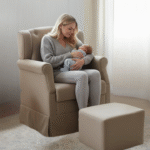 Aconchego e Calma: Poltrona De Amamentação Com Balanço + Puff