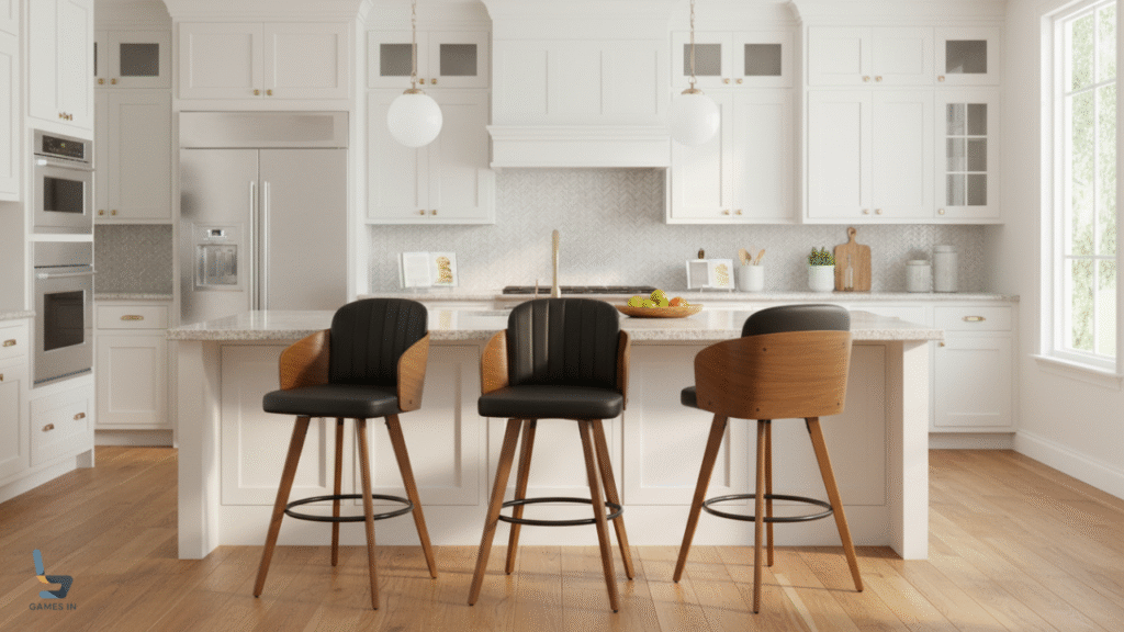 Cadeira Alta Para Bancada De Cozinha Giratória 360°