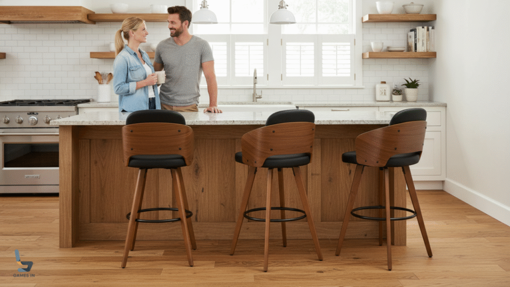 Cadeira Alta Para Bancada De Cozinha Giratória 360°