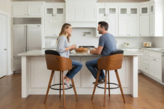 Cadeira Alta Para Bancada De Cozinha Giratória 360°