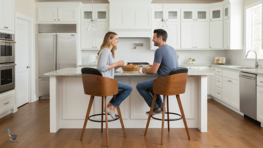 Cadeira Alta Para Bancada De Cozinha Giratória 360°