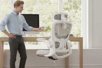 Cadeira De Escritório Ergonômica c/ Suporte Lombar