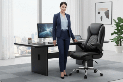 Cadeira Presidente Ergonômica Ajustável 180kg Preta