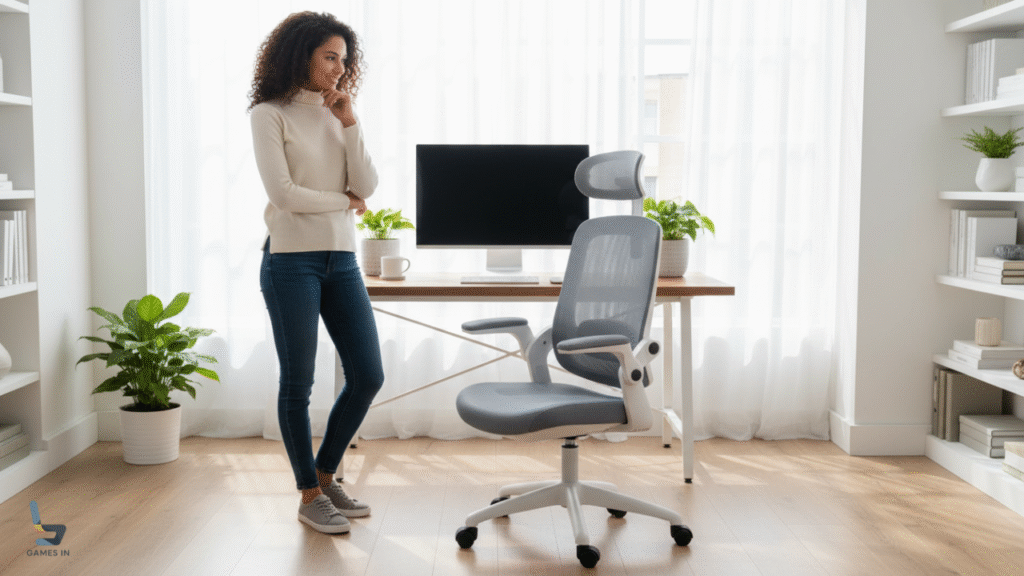 Cadeira De Escritório Ergonômica Mesh Cinza/Branca