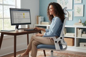 Cadeira De Escritório Ergonômica Mesh Cinza/Branca