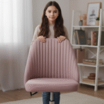 Charme Compacto: Cadeira Giratória Rosa P/ Estudo Quarto