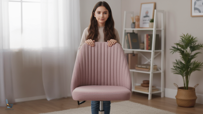 Charme Compacto: Cadeira Giratória Rosa P/ Estudo Quarto