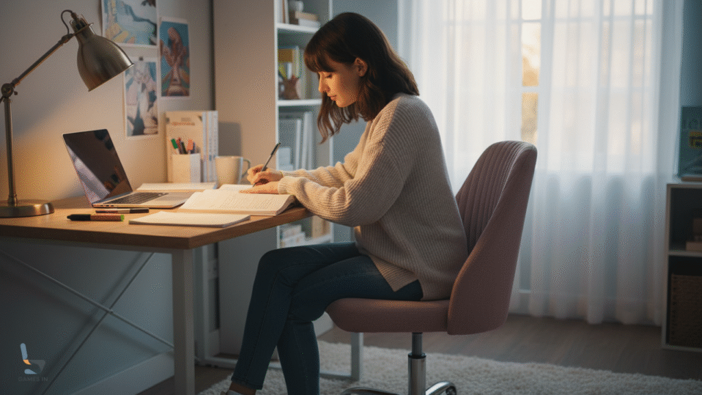 Charme Compacto: Cadeira Giratória Rosa P/ Estudo Quarto