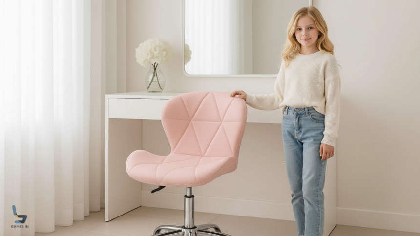 Estilo e Foco: Cadeira Rosa Estudo Quarto Slim Giratória