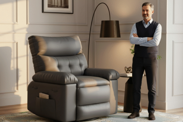 Seu Santuário de Relaxamento: Poltrona Decorativa C/ Massagem e Calor Giratória
