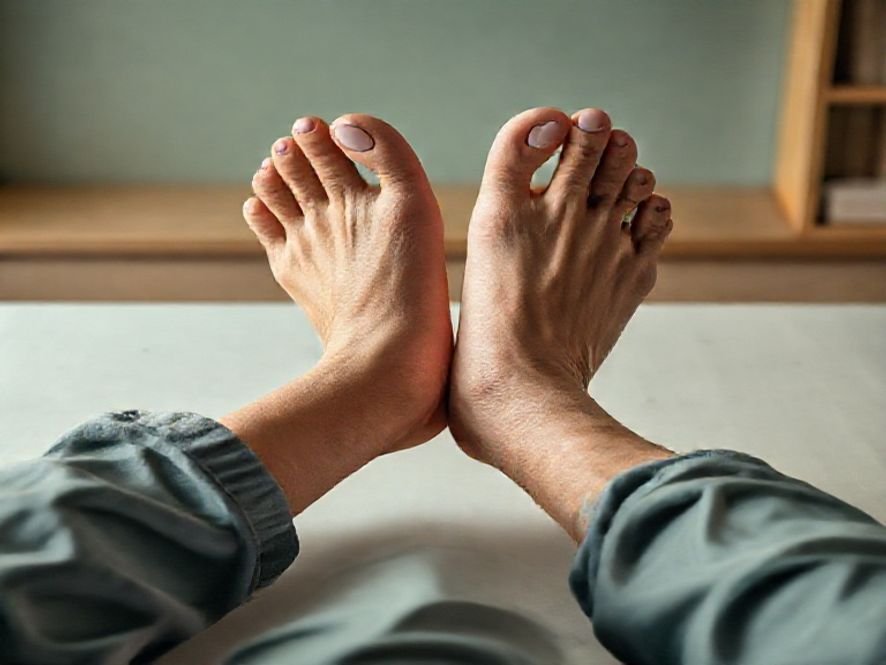 Apoio para os Pés Retrátil: A Solução para Relaxar as Pernas sem Sair da Mesa.