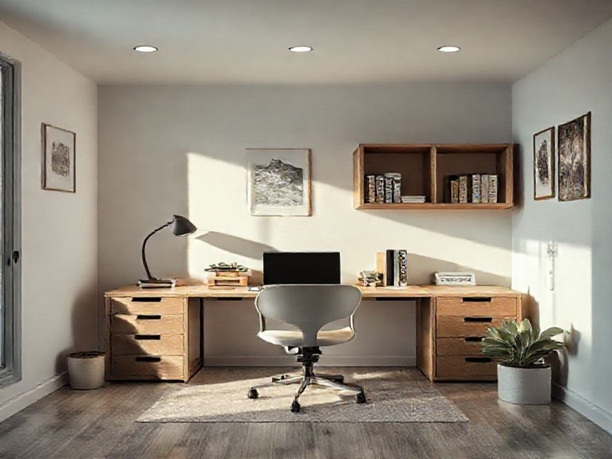 Cadeira de Escritório Compacta: O Design Moderno e as Rodas Silenciosas.