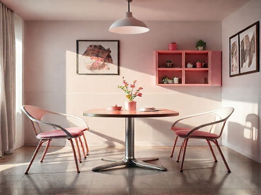 Cadeira de Mesa para Quarto: O Linho Rosa e o Conforto Ergonômico.