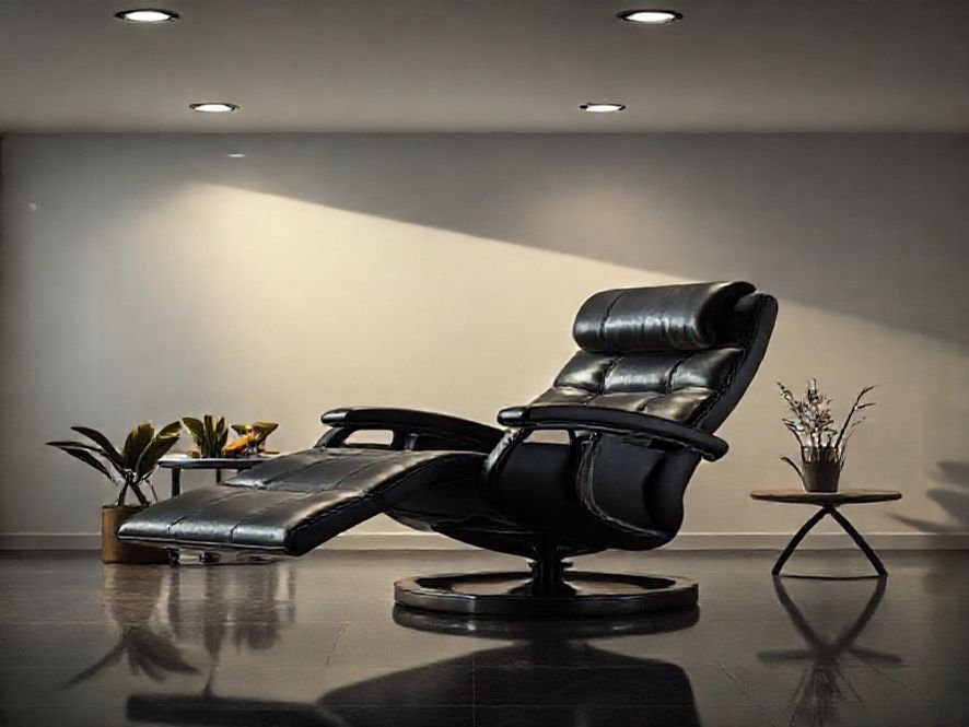 Cadeira Reclinável Preta: O Elemento que Traz a Fusão de Luxo e Tecnologia Hidráulica.