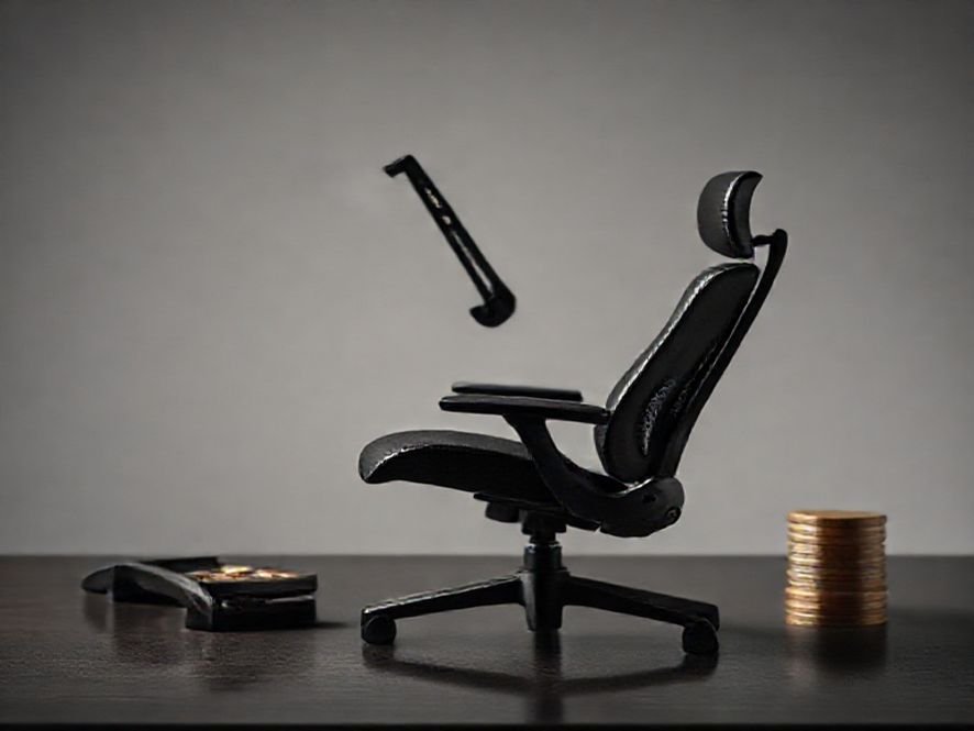 Cadeira YAMASORO Presidente: Ergonomia Ajustável, Base Cromada e Couro PU Preto.