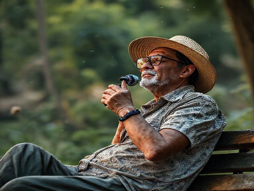 Couro PU e Balanço 125°: O Foco no Relaxamento e na Durabilidade.