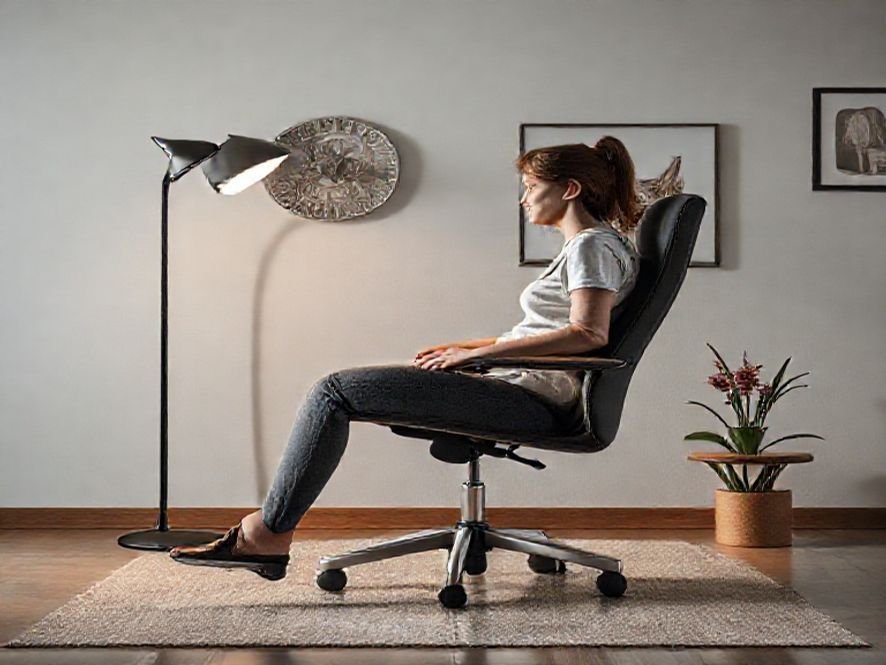 Poltrona Azera: Análise da Altura Ideal (Ajuste de Pés) e o Suporte do Encosto.