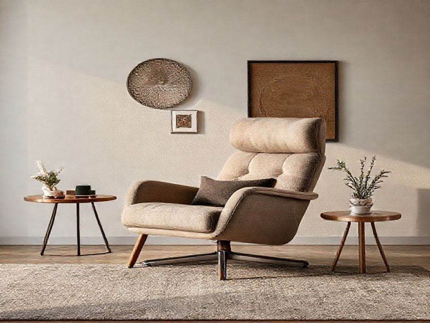 Poltrona Azera: O Design que Une o Conforto do Suede e a Durabilidade da Madeira.