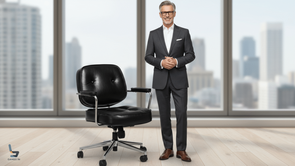 Cadeira Para Escrivaninha Executiva Couro PU 136kg