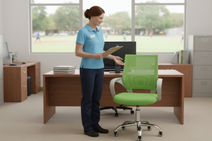 Conforto e Frescor: Cadeira Para Computador Giratória Tela (Verde)