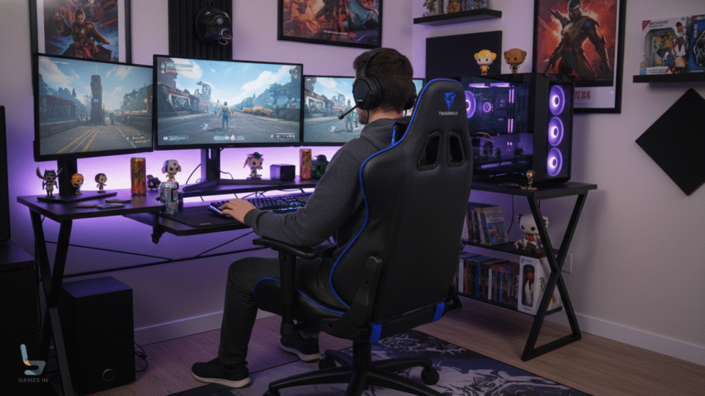 Performance Profissional: Cadeira Gamer ThunderX3 TGC12 AirTech Azul