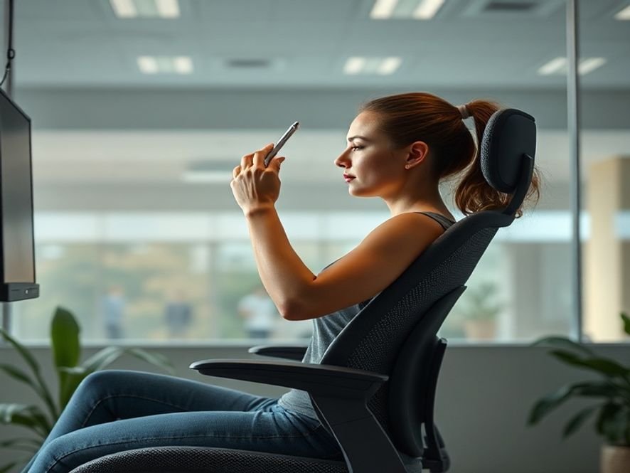 Cadeira Ergonômica Stoel Liv: Mesh Respirável, Apoio Lombar, Braços Flip-Up.