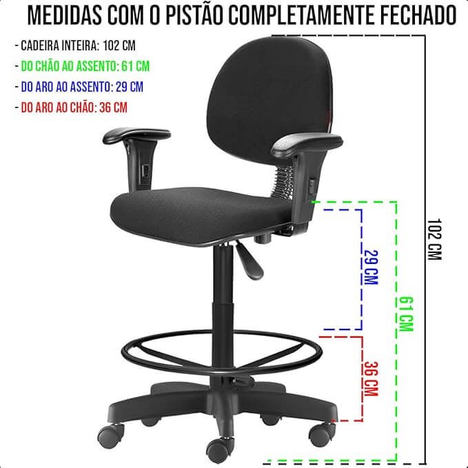 Cadeira giratória caixa alta
