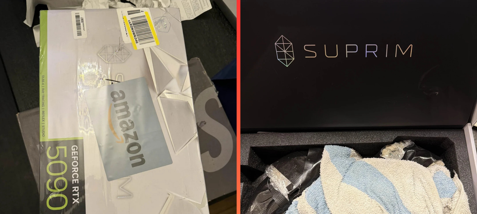 RTX 5090 usada na Amazon chega com pedras e toalha - Imagem do artigo